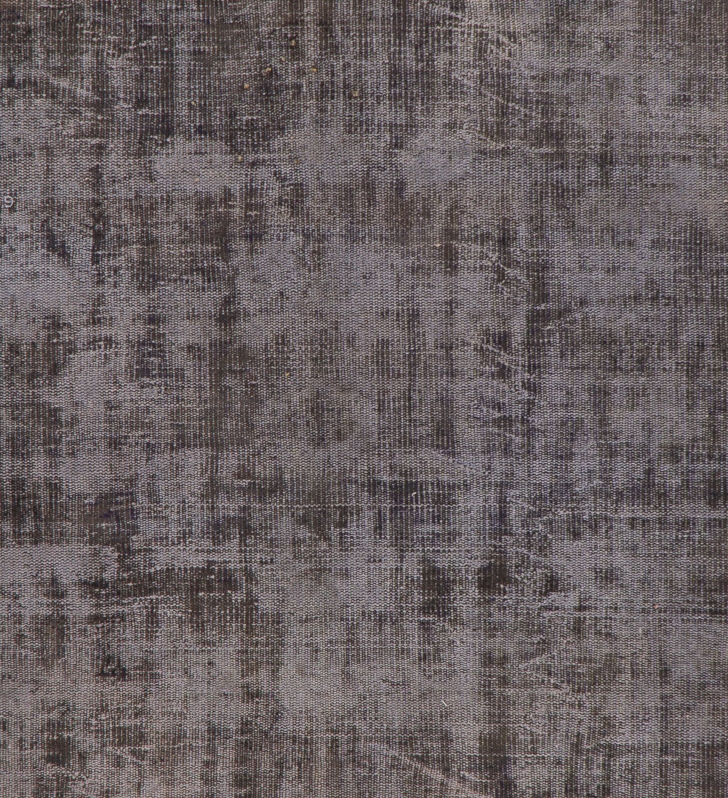 6.2x9.6 Ft Distressed Vintage Rug Overdyed In Gray, Handknotted In Turkey photo 501.0