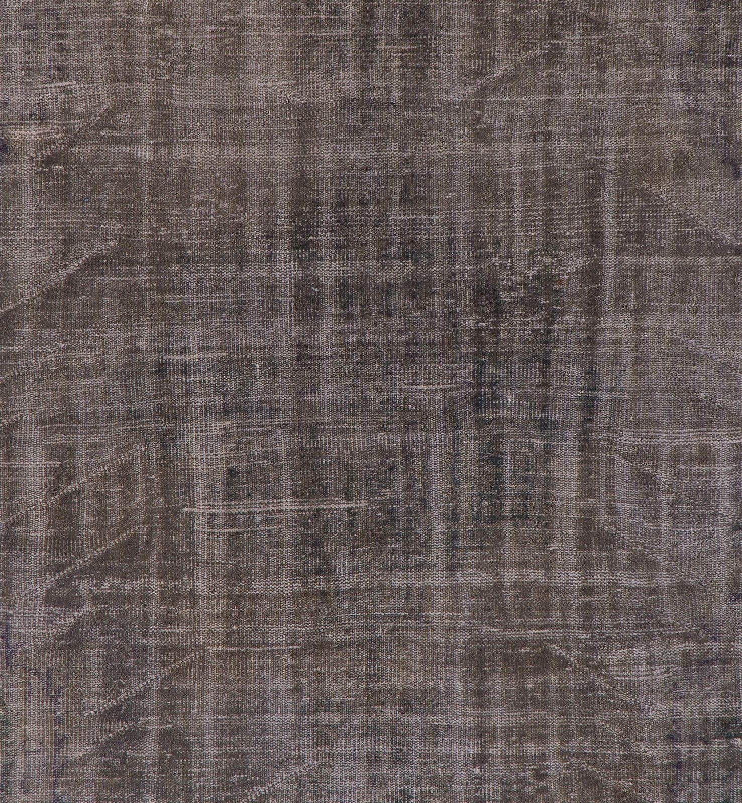 6.2x8.9 Ft Handmade Vintage Anatolian Rug Overdyed In Gray For Modern Interiors photo 466.0