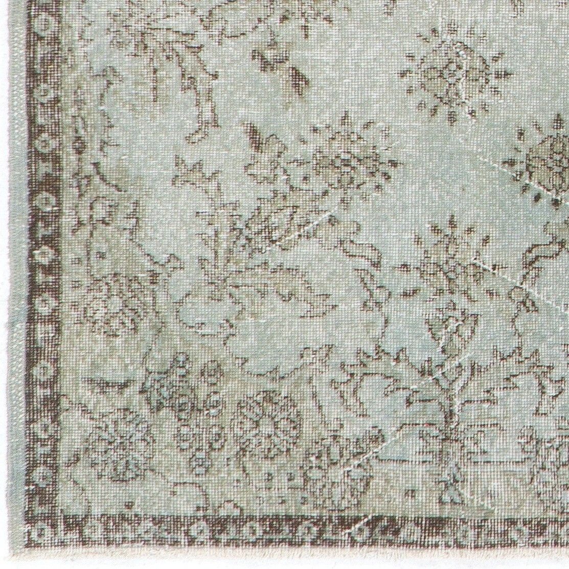 3.7x7 Ft Modern Handmade Turkish Wool Area Rug In Gray & Light Blue photo Textiles