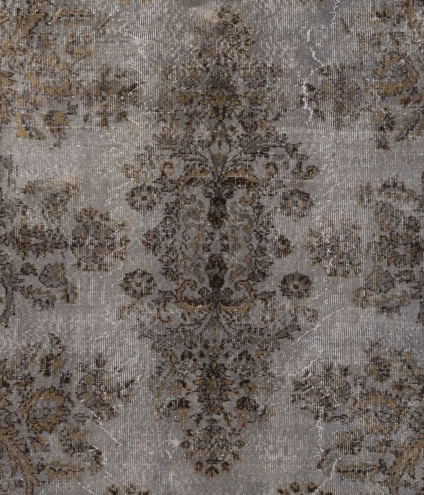5.6x9.2 Ft Vintage Area Rug Overdyed In Gray, Handknotted In Turkey photo 432.0