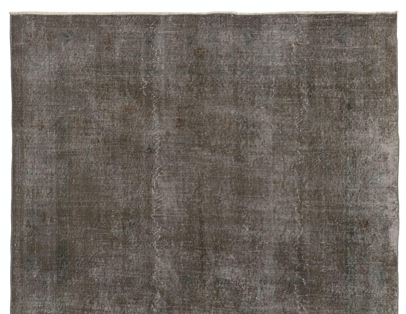6.7x9.9 Ft Vintage Area Rug Overdyed In Gray, Handknotted In Turkey photo Textiles