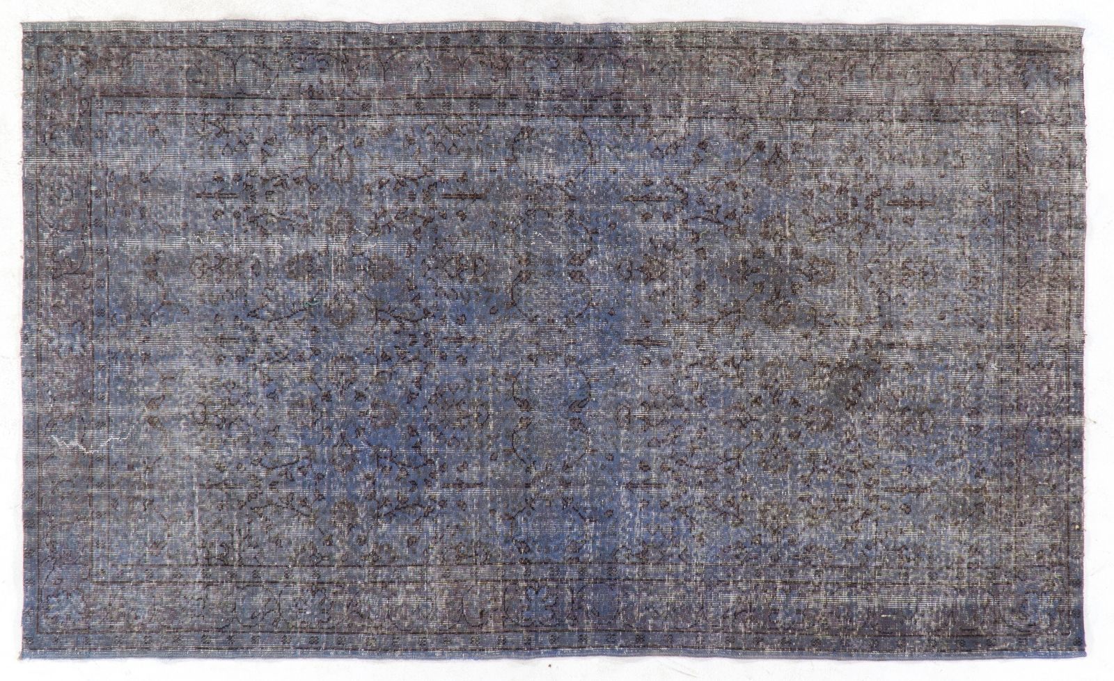 5.3x8.6 Ft Room Size Vintage Area Rug Overdyed In Gray, Handmade In Turkey photo furniture