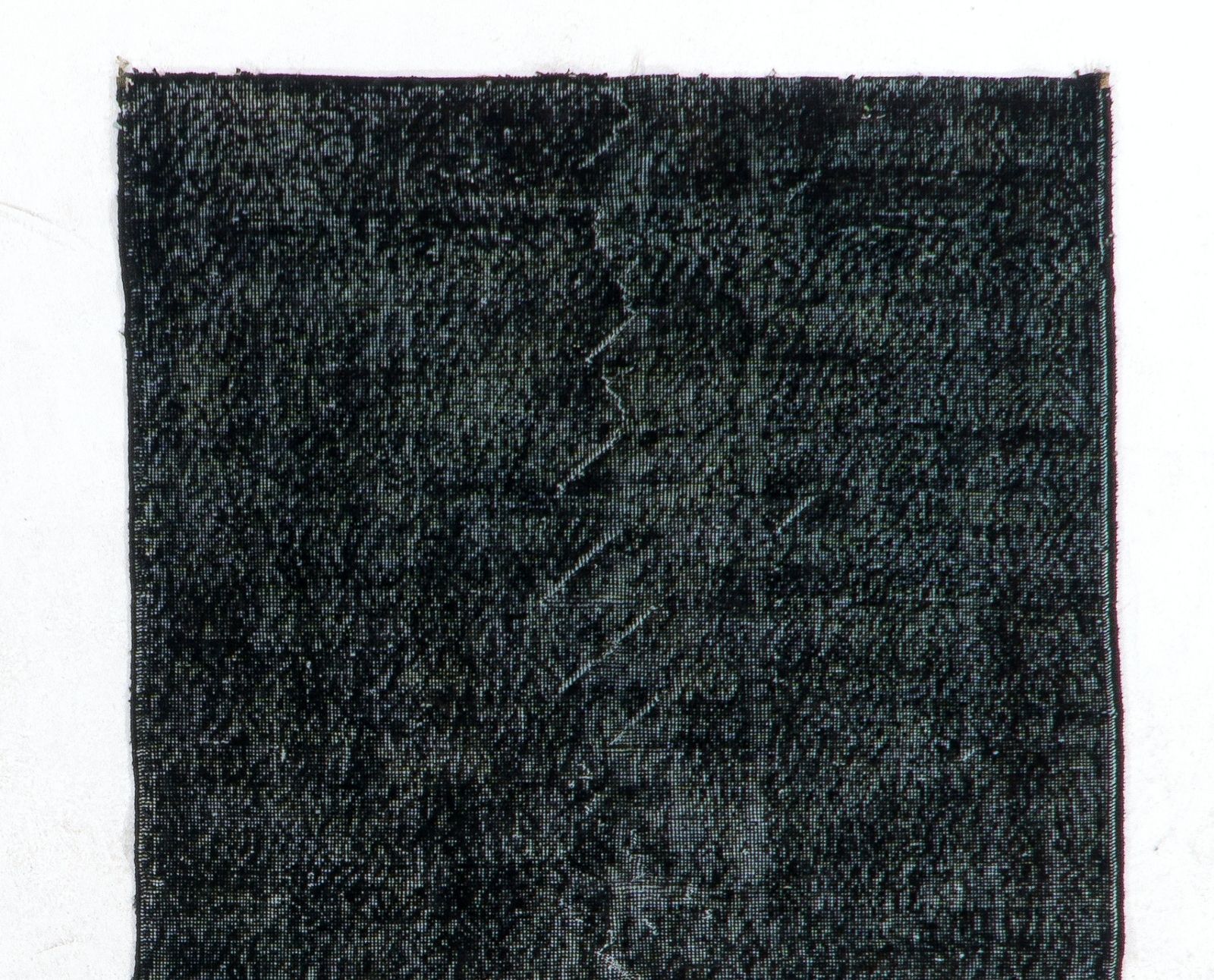 3.8x6.7 Ft Vintage Accent Rug Overdyed In Black, Handknotted In Turkey photo Textiles