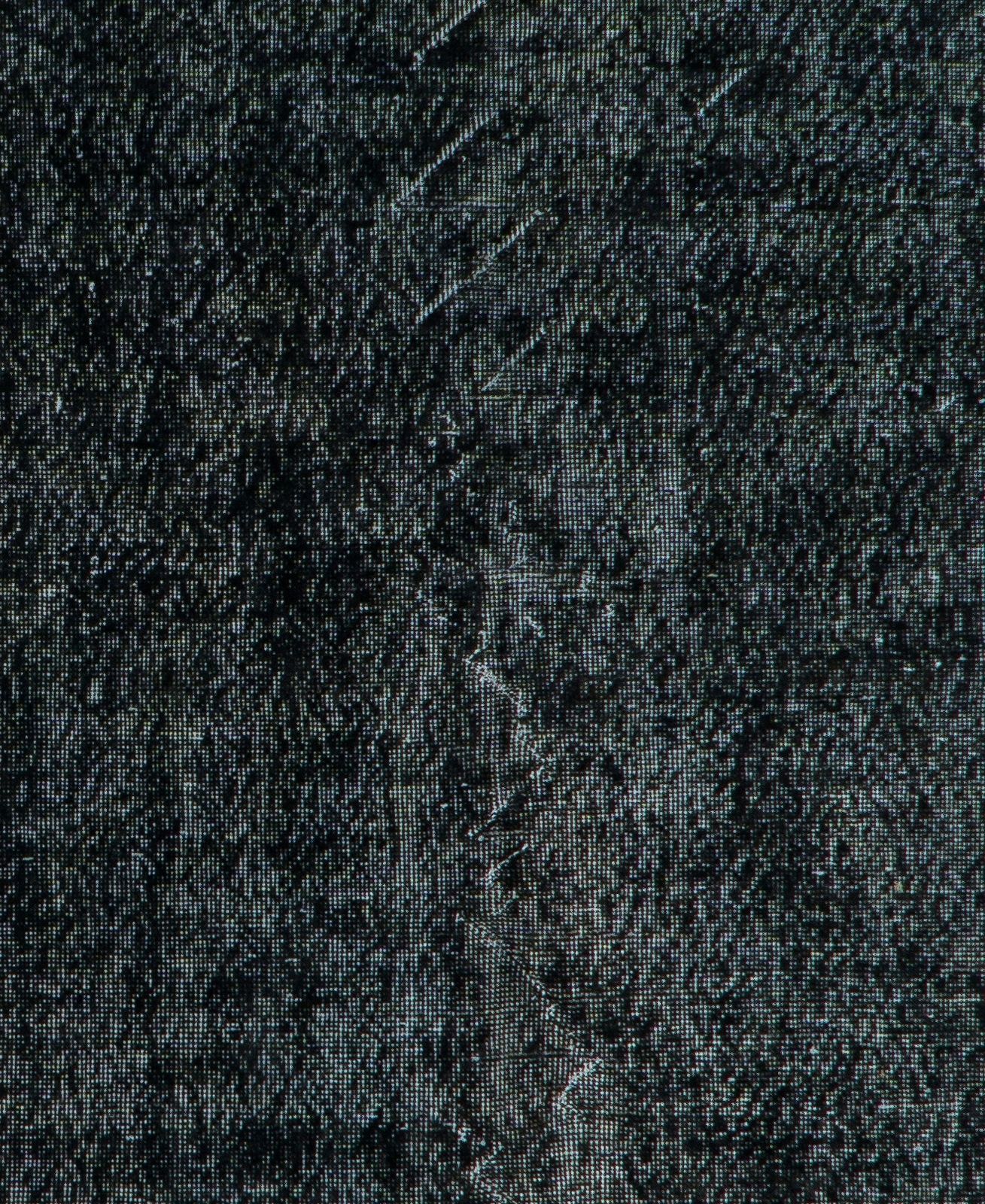 3.8x6.7 Ft Vintage Accent Rug Overdyed In Black, Handknotted In Turkey photo 215.0