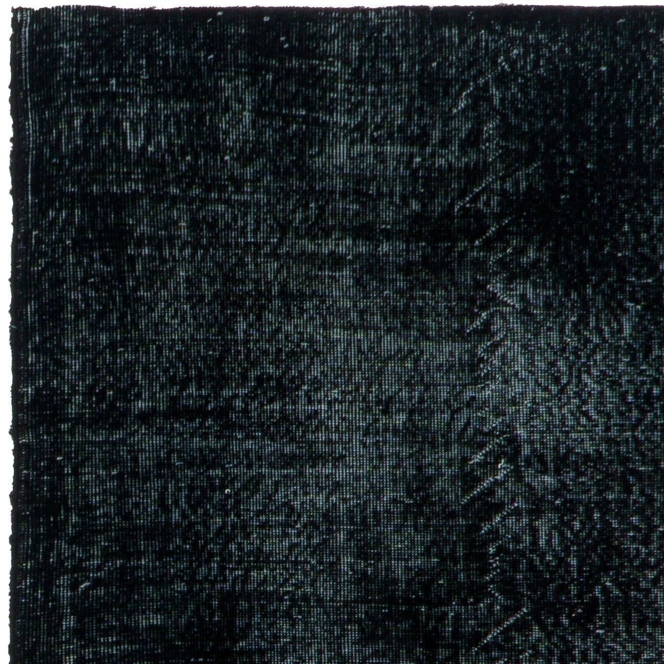 4x6.7 Ft Contemporary Black Accent Rug, Upcycled Woolen Handmade Turkish Carpet photo for sale