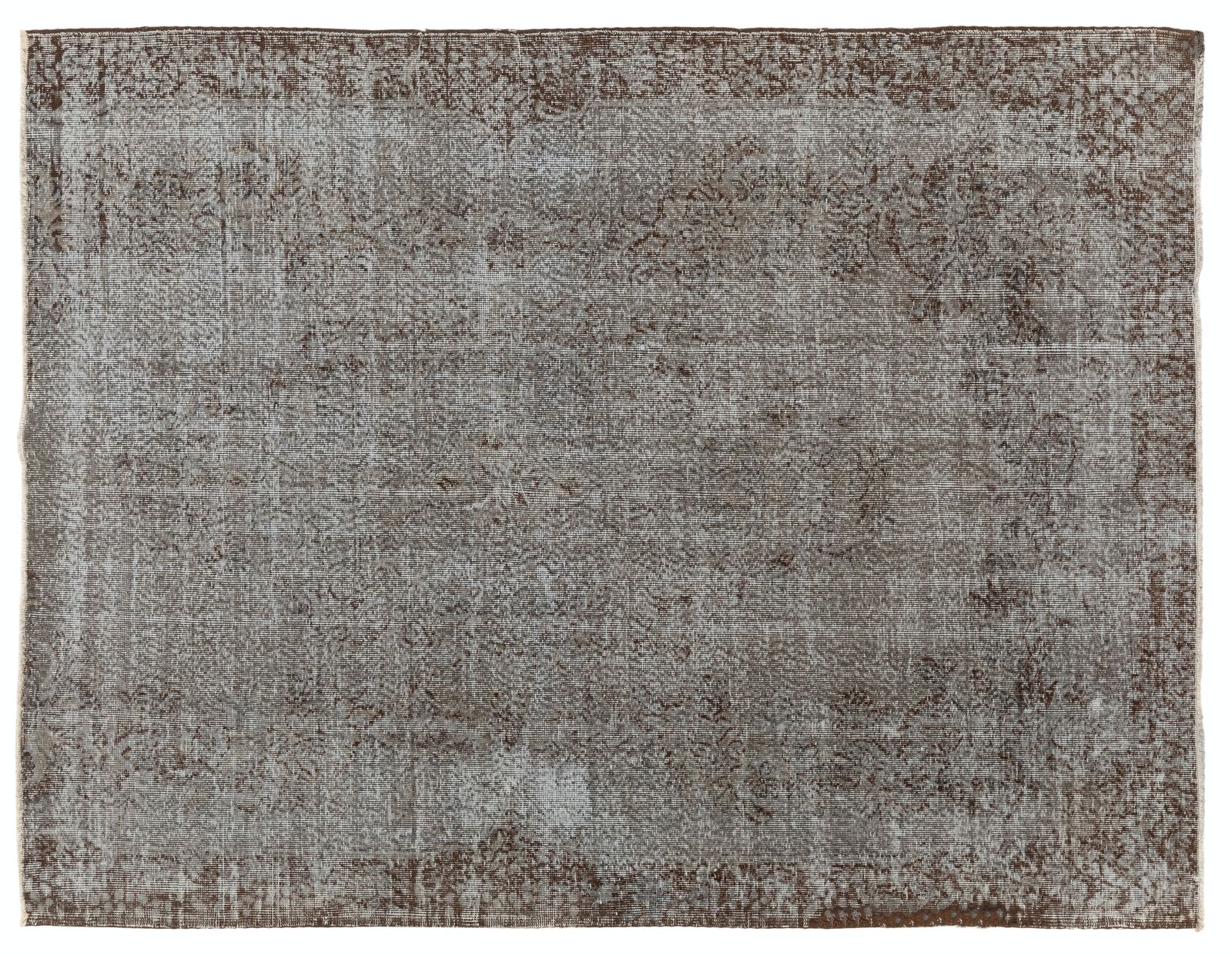 6.3x8.2 Ft Mid Century Area Rug Overdyed In Gray, Handknotted In Turkey photo furniture