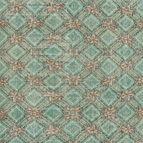 3.8x6.6 Ft Green Accent Rug For Contemporary Interiors, Hand Knotted In Turkey photo 259.0
