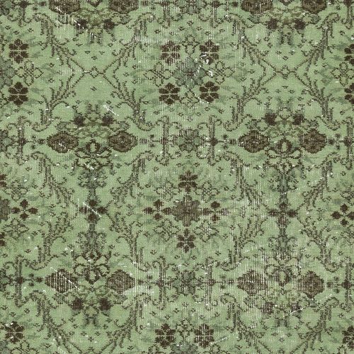 4x6.8 Ft Modern Floral Patterned Area Rug In Green. Hand Knotted In Turkey photo 222.0