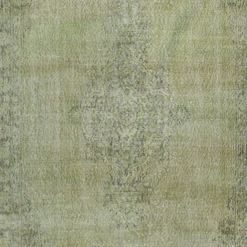 5.3x8.5 Ft Handmade Green Color Turkish Wool Area Rug For Modern Interiors photo 381.0