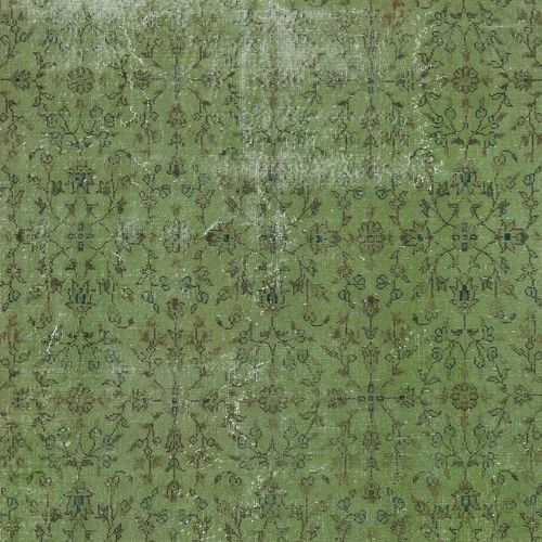 7x10.6 Ft Modern Handmade Floral Patterned Turkish Large Area Rug In Green Color photo 623.0