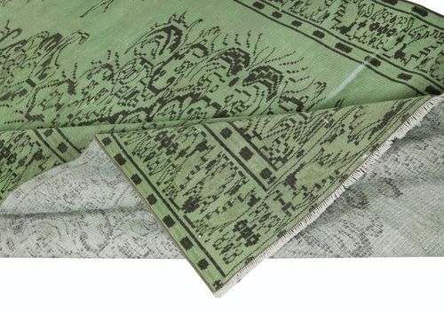 6x9.7 Ft Contemporary Handmade Turkish Wool Area Rug In Green photo for sale