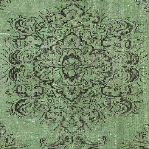 6x9.7 Ft Contemporary Handmade Turkish Wool Area Rug In Green photo 500.0