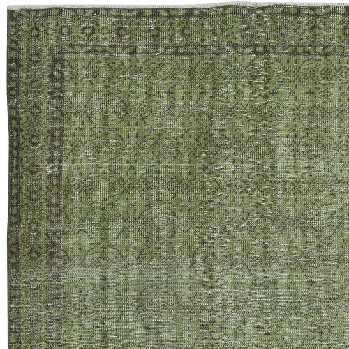 5.3x9.2 Ft Modern Handmade Turkish Floral Patterned Area Rug In Green photo Textiles