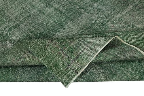 6.7x9.7 Ft Contemporary Handmade Low Pile Turkish Wool Area Rug In Green Color photo for sale