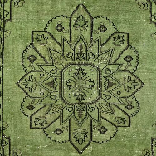 5x9 Ft Handmade Green Color Turkish Wool Area Rug For Modern Interiors photo 468.0