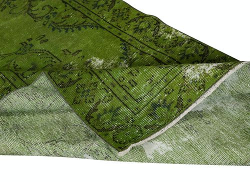 4.7x8.6 Ft Contemporary Handknotted Area Rug. Green Color Turkish Floor Covering photo for sale