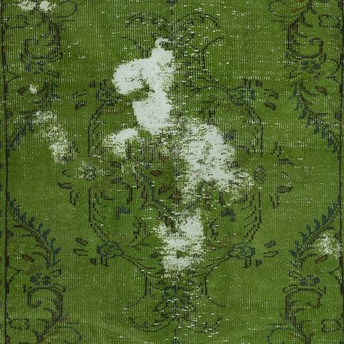 4.7x8.6 Ft Contemporary Handknotted Area Rug. Green Color Turkish Floor Covering photo 345.0