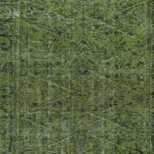 5.6x8.6 Ft Modern Handmade Turkish Area Rug Over Dyed In Green Color photo 410.0
