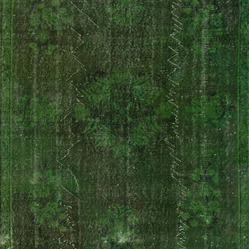 5.4x9 Ft Shabby Chic Handmade Rug In Green Color. Distressed Turkish Area Rug photo 415.0