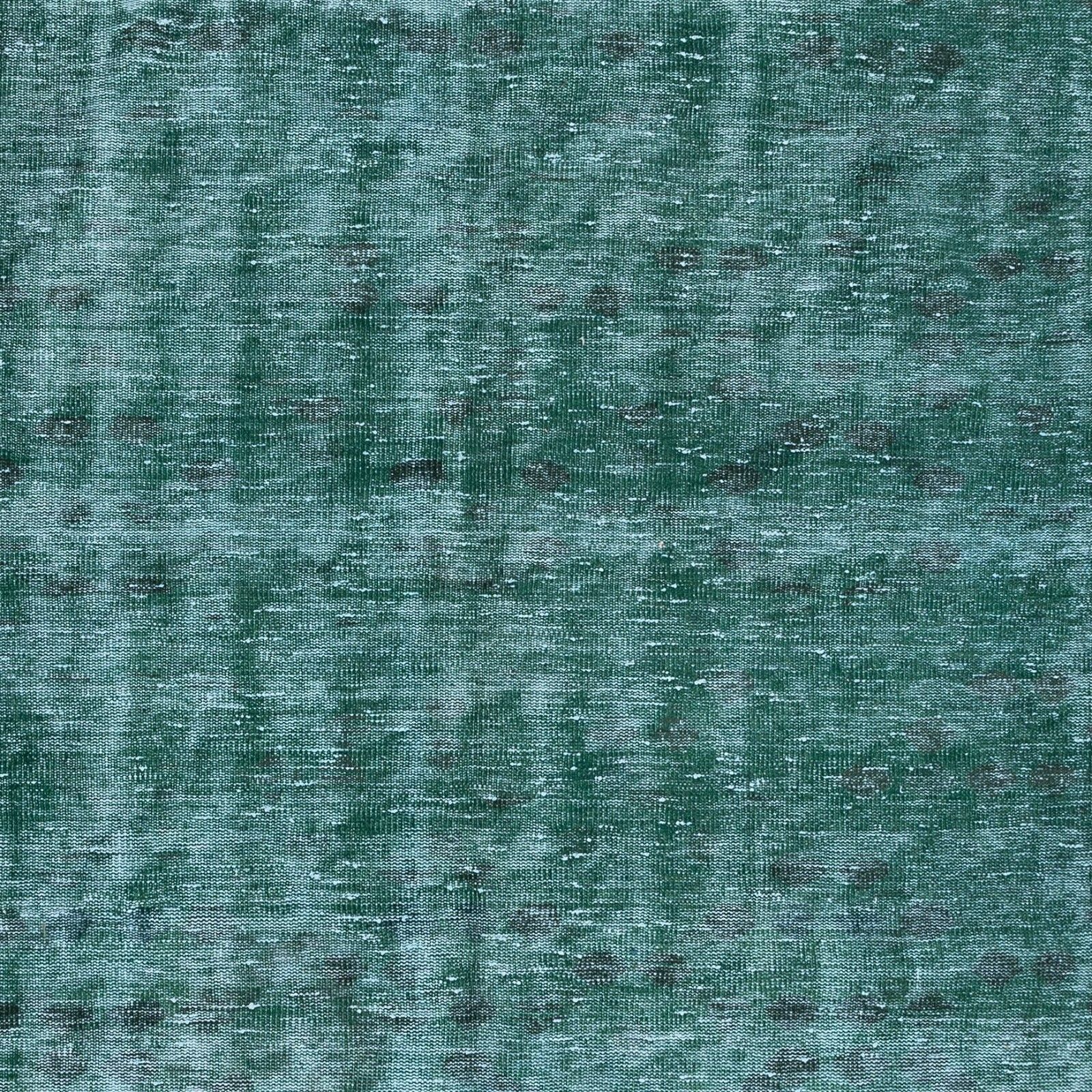 6x9.2 Ft Hand Made Turkish Area Rug In Green, Modern Upcycled Carpet photo 379.0