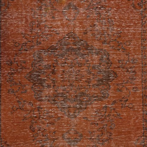 5x9.3 Ft Handmade Anti Bacterial Area Rug. Orange Color Hand Knotted Turkish Rug photo 406.0