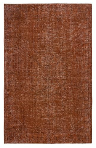 5.5x8.7 Ft Hand Made Floor Rug From Turkey. Orange Color Re Dyed Area Rug