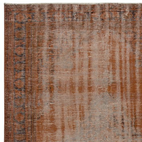 5.3x8.2 Ft Distressed Orange Color Handmade Turkish Arearug For Office Decor photo Textiles
