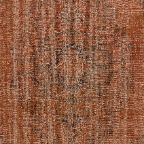 5.4x8.6 Ft Modern Handmade Shabby Chic Turkish Wool Area Rug In Orange Color photo 393.0