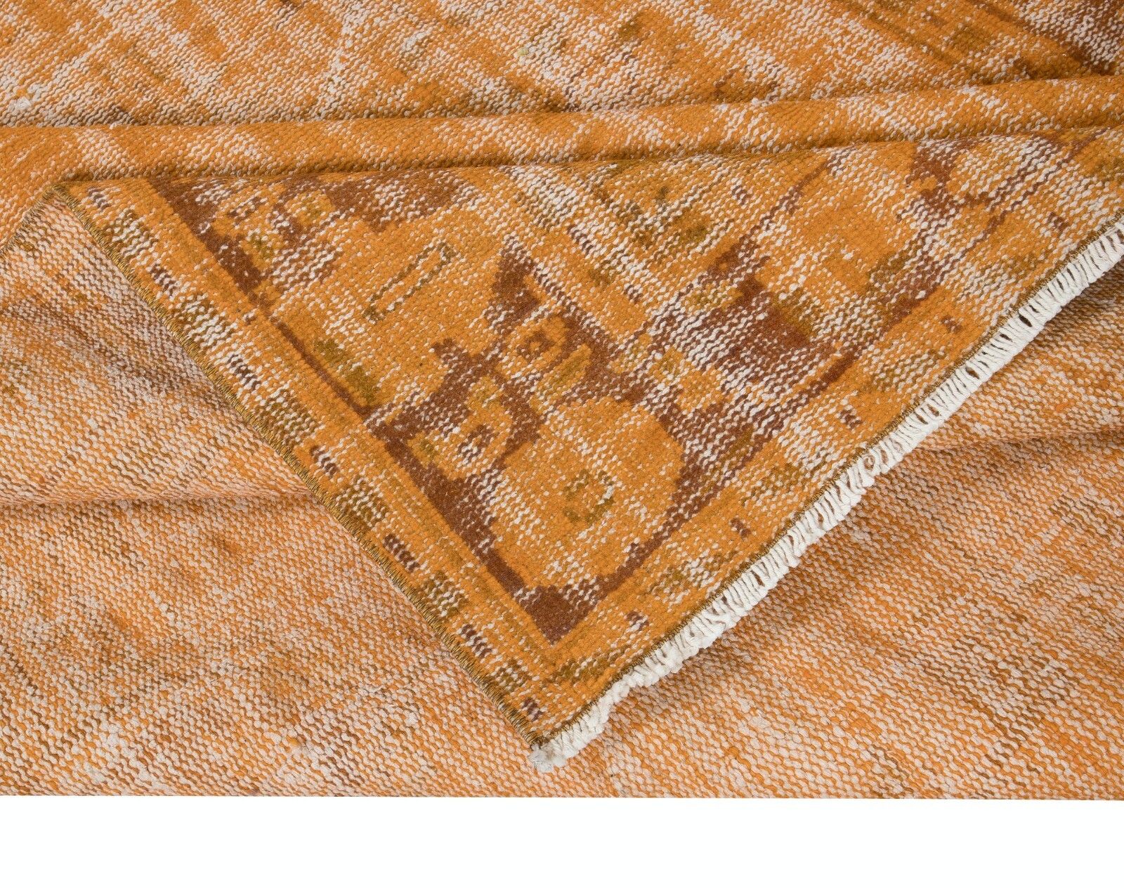 6x9 Ft Orange Area Rug From Turkey, Hand Knotted Contemporary Carpet photo for sale