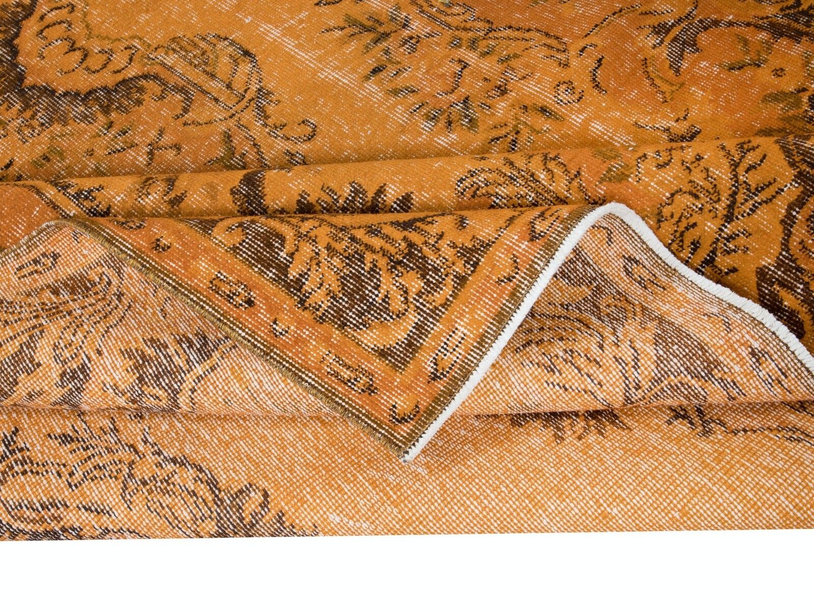 6.2x9.3 Ft French Aubusson Inspired Modern Orange Area Rug, Handmade In Turkey photo for sale
