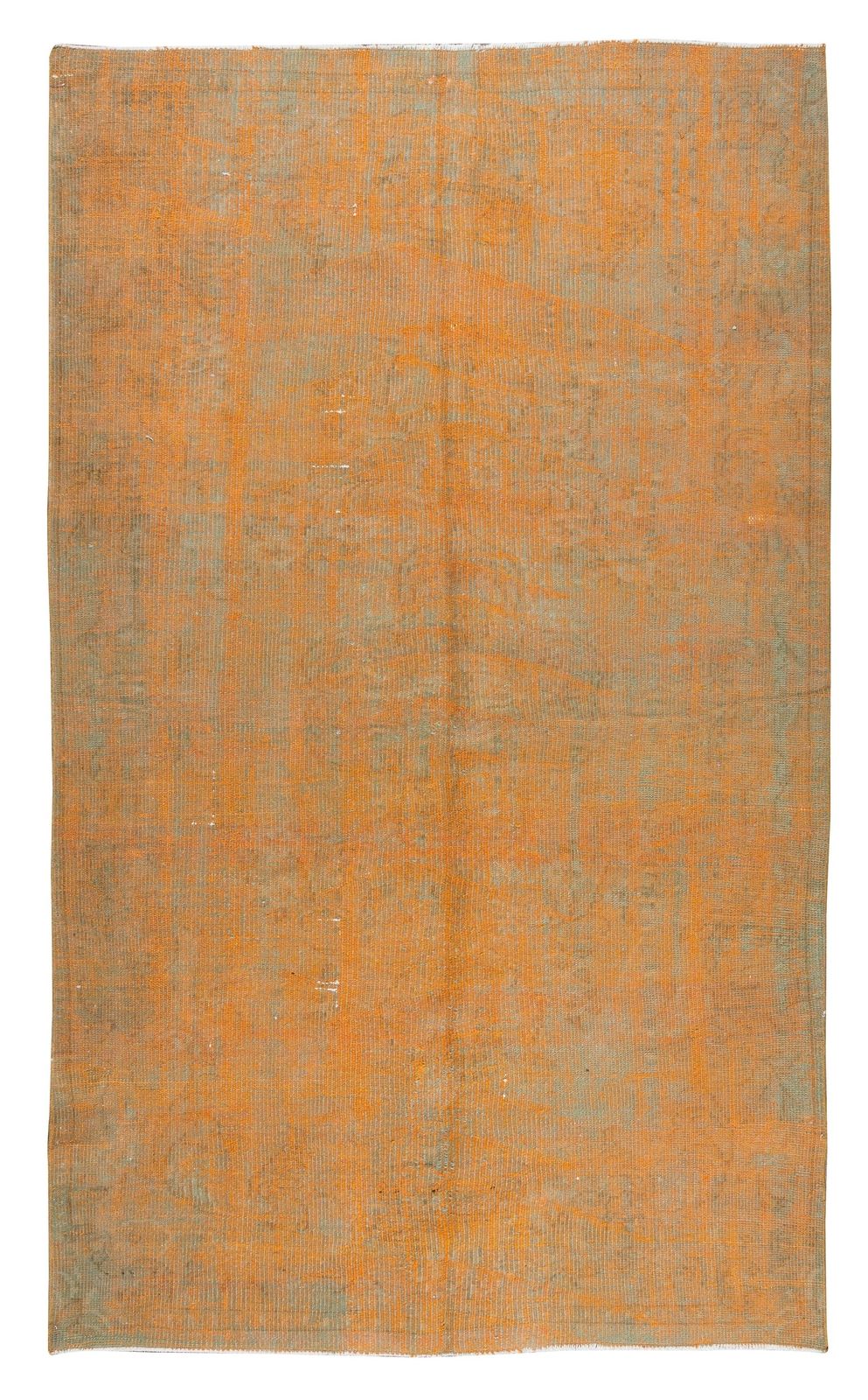 5x8.7 Ft Handmade Anatolian Rug Over Dyed In Orange For Contemporary Interiors