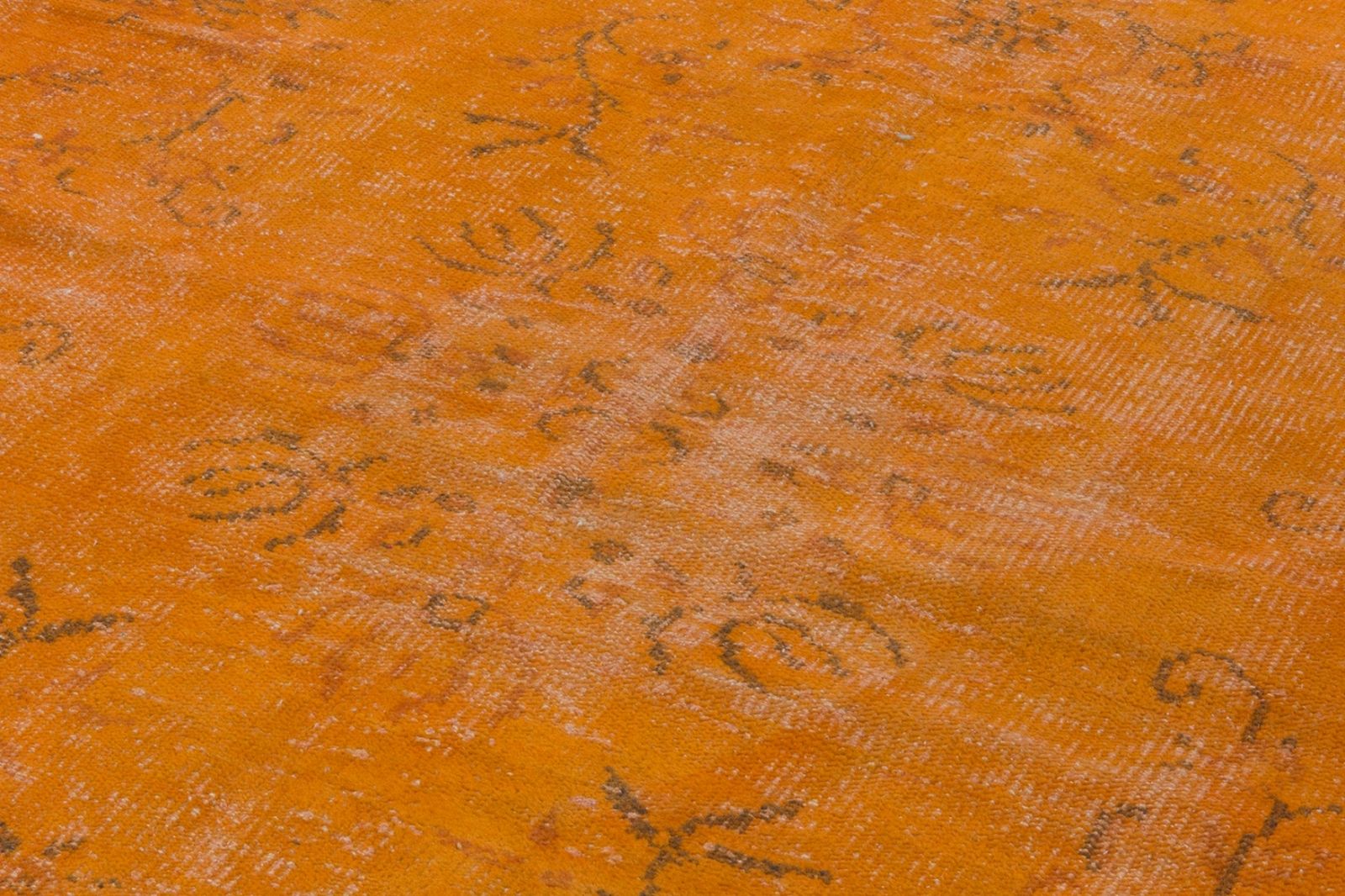 4.3x7.9 Ft Traditional Vintage Rug Re Dyed In Orange, Handknotted In Turkey photo furniture