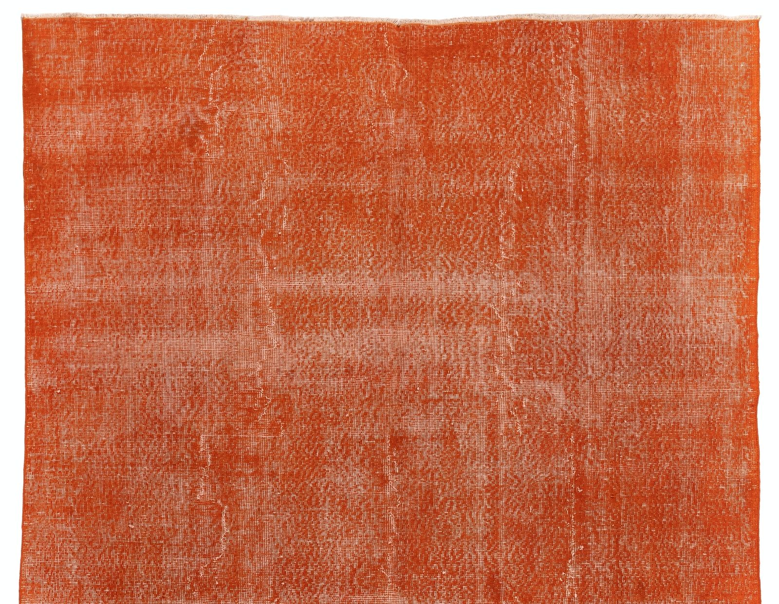 6.3x9.6 Ft Vintage Area Rug Re Dyed In Orange, Handknotted In Turkey photo Textiles