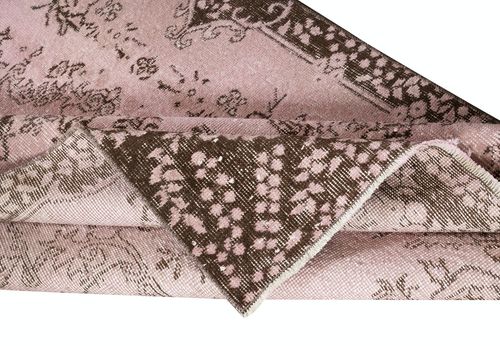 3.8x6.8 Ft Handmade Turkish Accent Rug For Kitchen, Pink Color Small Rug photo for sale