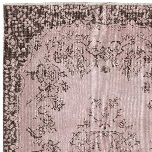 3.8x6.8 Ft Handmade Turkish Accent Rug For Kitchen, Pink Color Small Rug photo Textiles