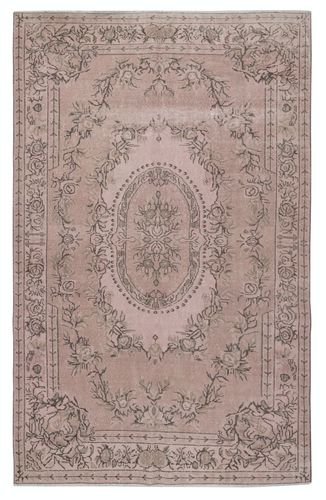 6.3x10 Ft Soft Pink Color Anti Bacterial Wool Area Rug. Hand Knotted Turkish Rug