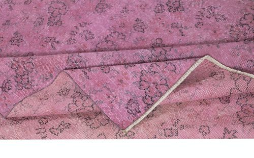 6.2x9.6 Ft Hand Knotted Floral Turkish Wool Area Rug In Pink. Gift For Girls photo for sale