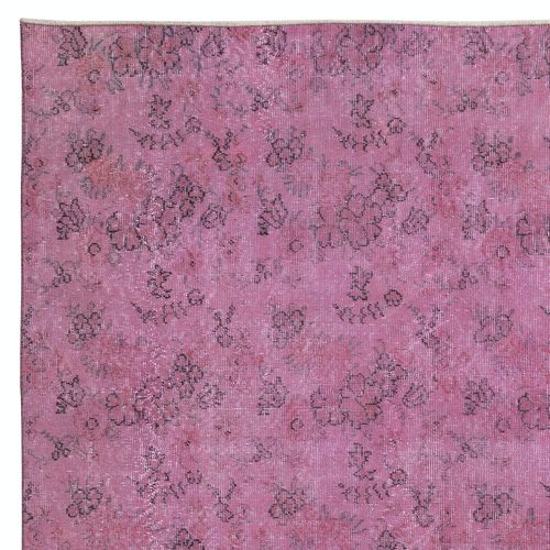 6.2x9.6 Ft Hand Knotted Floral Turkish Wool Area Rug In Pink. Gift For Girls photo Textiles