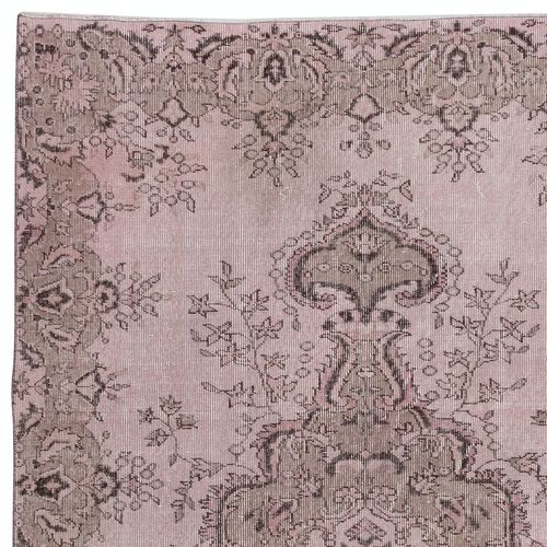 5.5x8.6 Ft Contemporary Hand Knotted Turkish Area Rug In Soft Pink Color photo Textiles