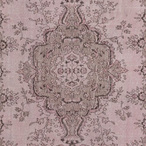 5.5x8.6 Ft Contemporary Hand Knotted Turkish Area Rug In Soft Pink Color photo 432.0