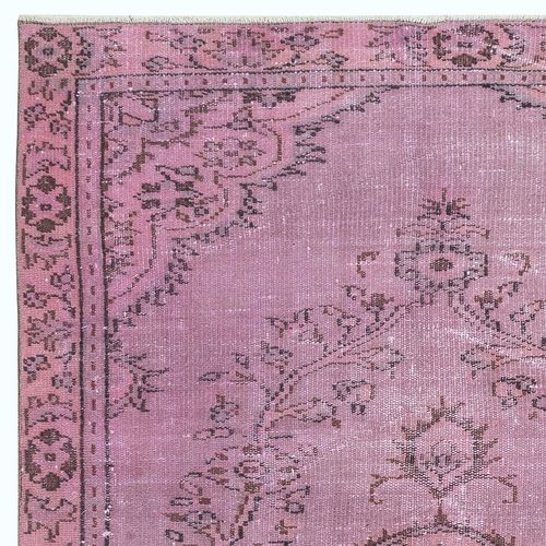 5x8 Ft Modern Pink Color Overdyed Rug. Handmade Turkish Rug. Bohemian Home Decor photo Textiles