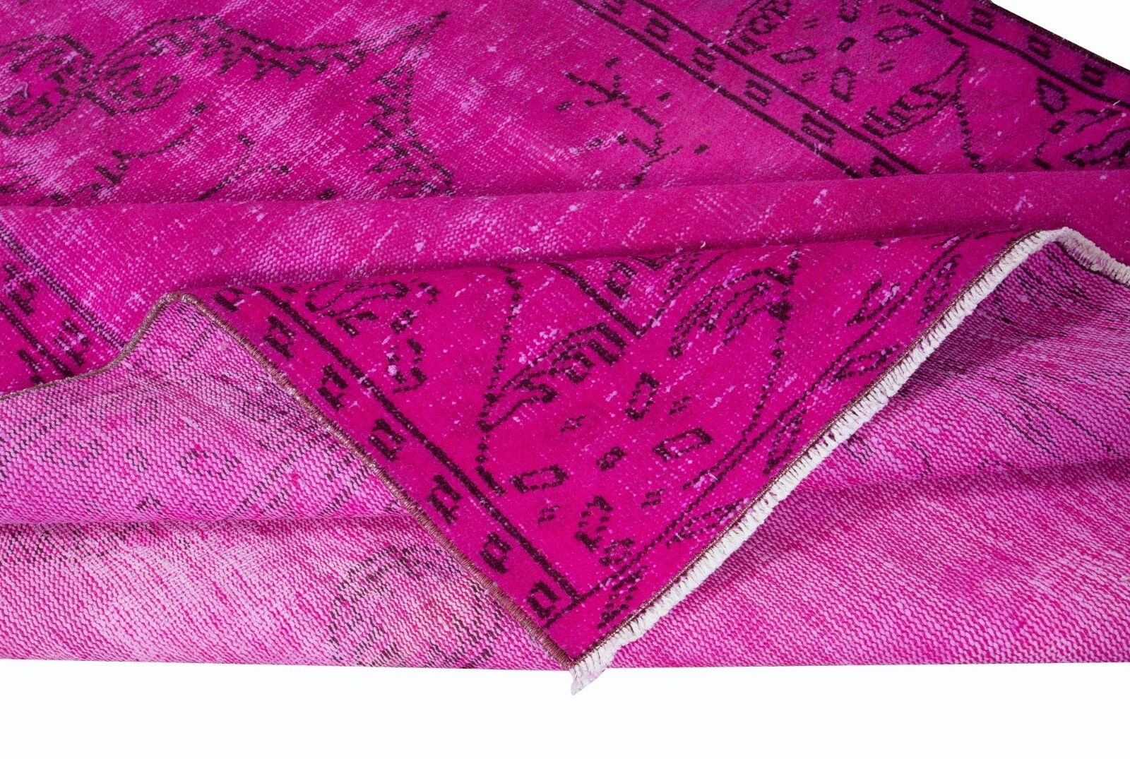 5.4x9.3 Ft Contemporary Wool Area Rug In Pink, Handknotted In Turkey photo for sale