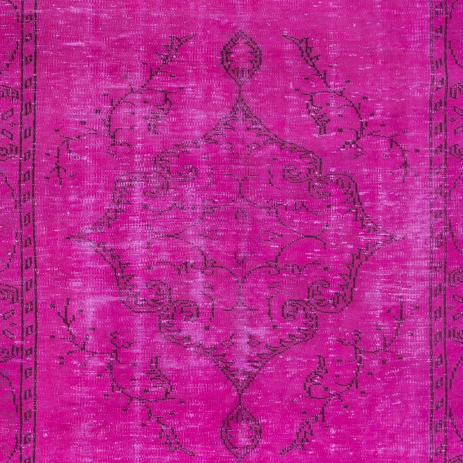 5.4x9.3 Ft Contemporary Wool Area Rug In Pink, Handknotted In Turkey photo 509.0