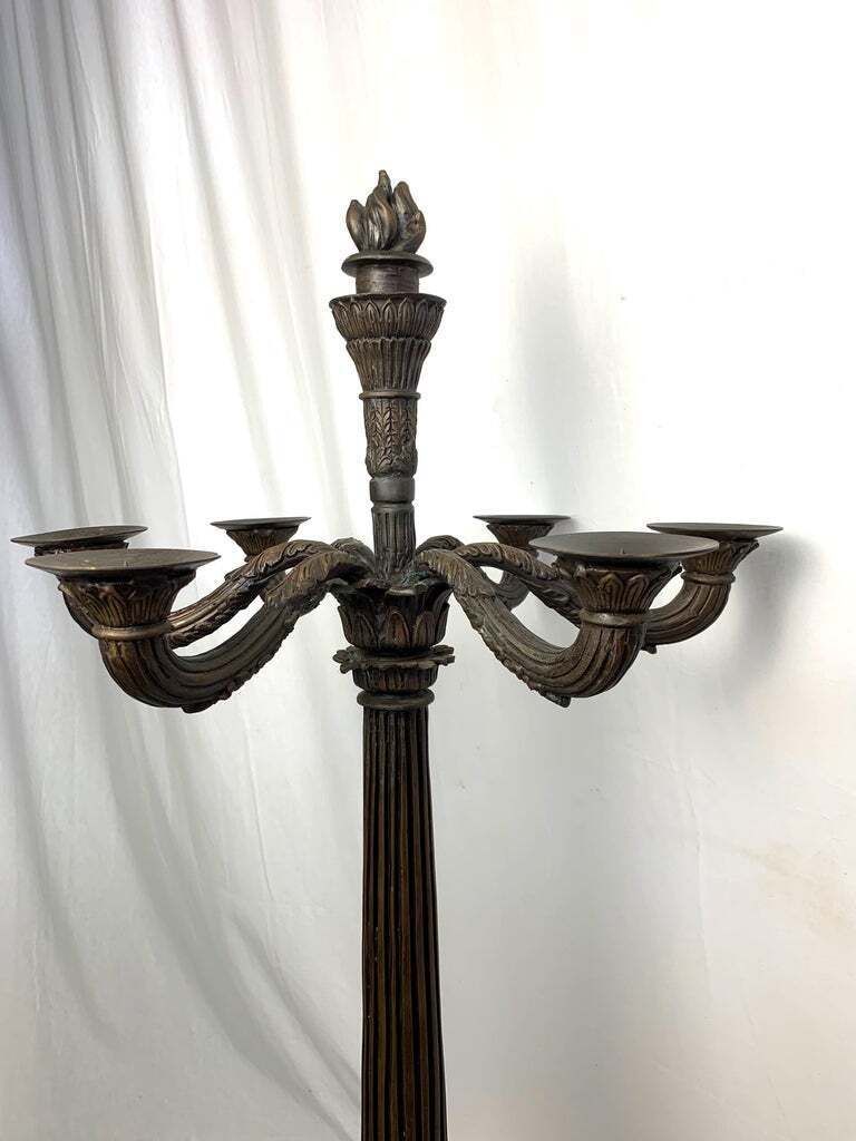 Pair Of Bronze Empire Candelabras, France photo for sale