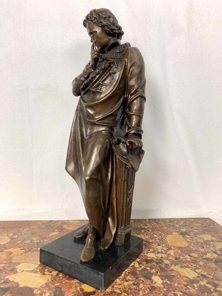 20th Century French Bronze Beethoven Sculpture On Marble Base photo 1667.0