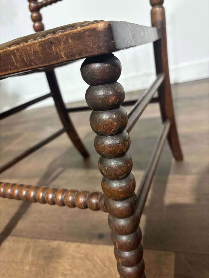 Furniture Victorian Mahogany Bobbin Leg Child's Chair photo