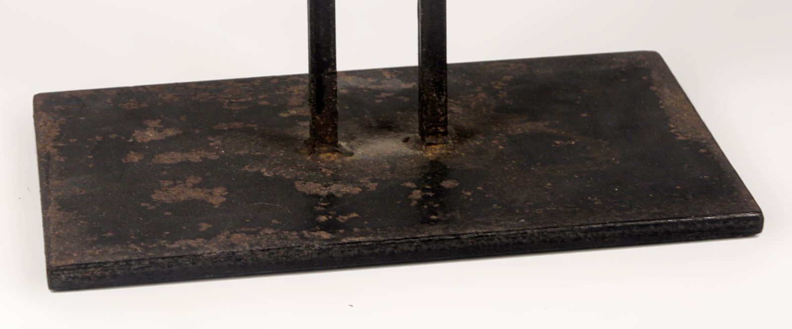 Mid 20th Century Modern Large Decorative Glass Plate With Iron Base By Argentine Designer Alberto Churba photo vinterior