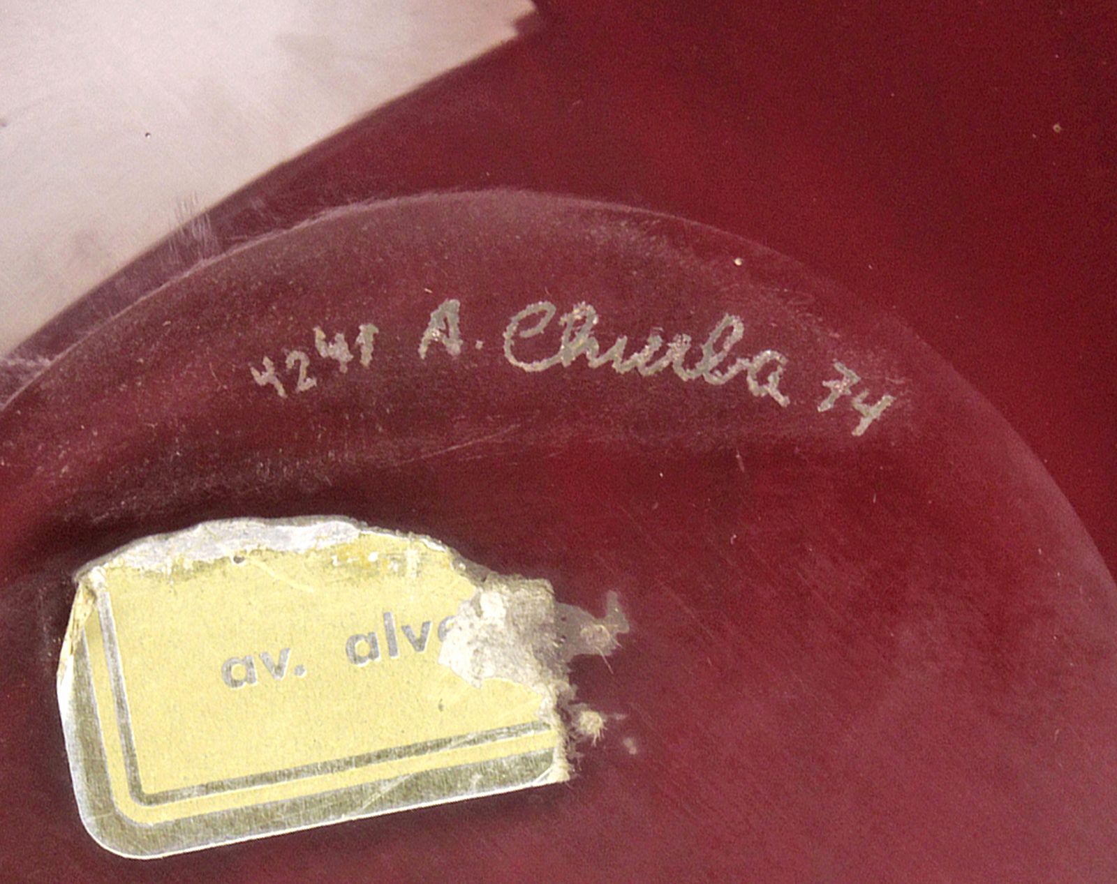 photo furniture Mid 20th Century Modern Large Decorative Glass Plate With Iron Base By Argentine Designer Alberto Churba