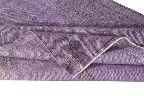 5.2x7.8 Ft Handmade Purple Color Re Dyed Hand Knotted Turkish Rug photo for sale