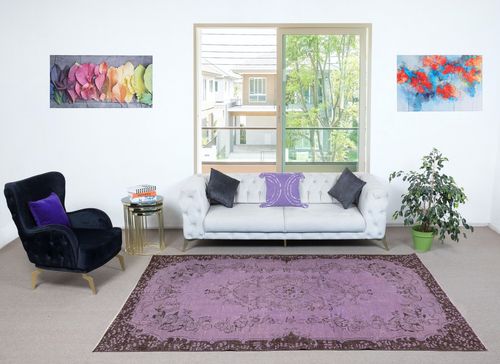 6.3x9.6 Ft Bohemian Style Hand Knotted Area Rug. Modern Turkish Floor Covering photo furniture